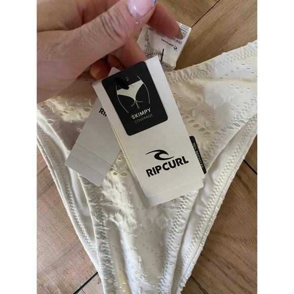 New Rip Curl Skimpy Coverage Swimsuit Bottom White Lace Size XS - Picture 2 of 3